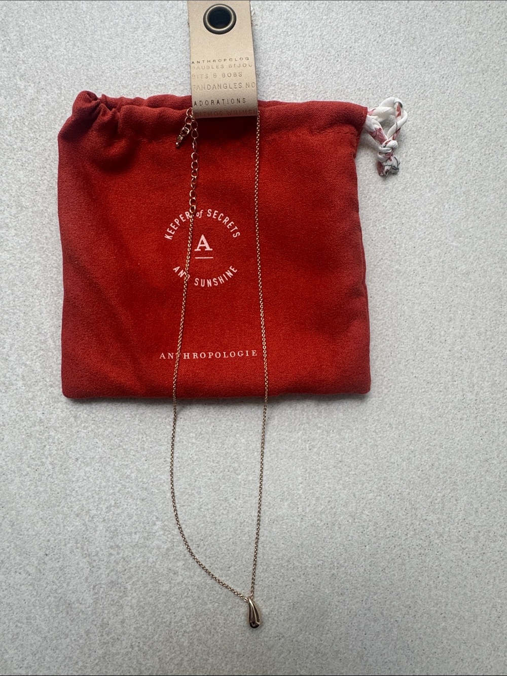 Anthropologie mini teardrop pendant necklace